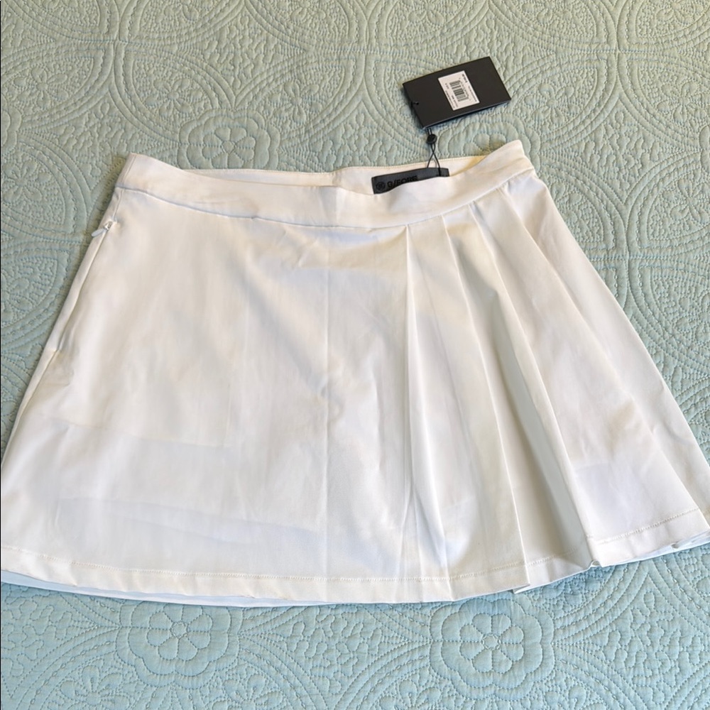 White Pleated Golf Skort